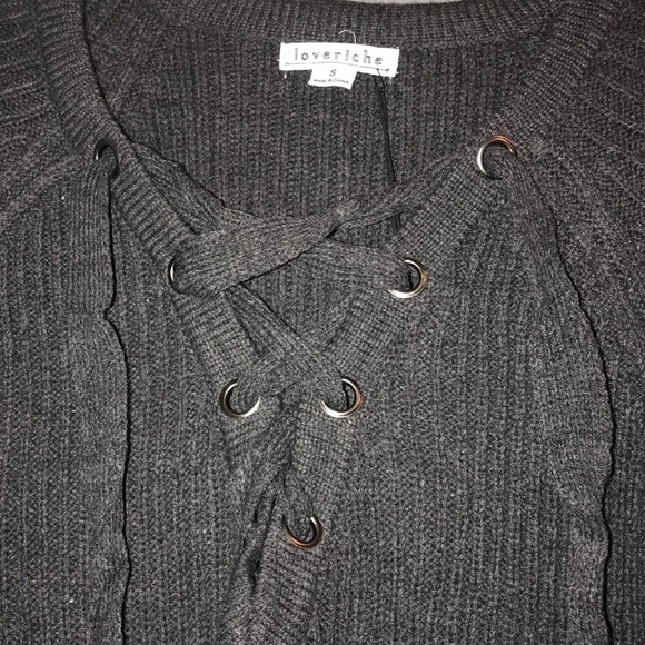 Lace Up Sweater - Picture 3 of 3